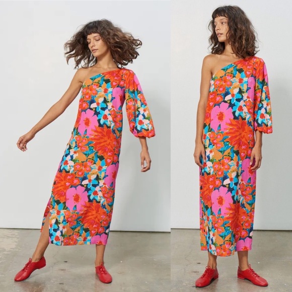 Mara Hoffman Dresses & Skirts - NWOT Mara Hoffman Emilie Midi Dress in Multicolor Jardin Floral Print Size 6